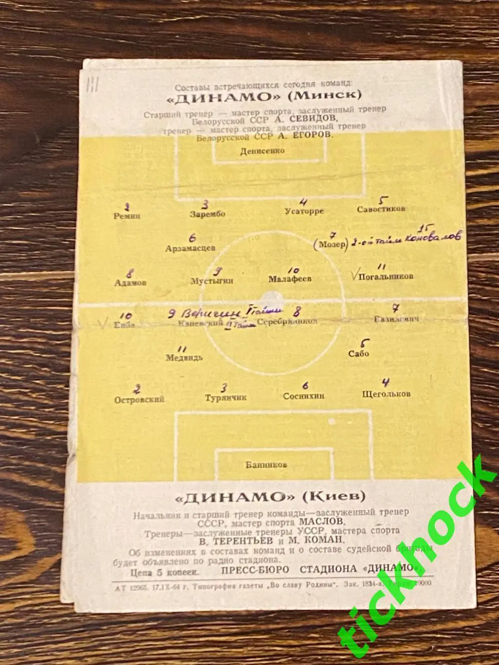 Динамо Минск - Динамо Киев 21.09.1964 Чемпионат СССР 1