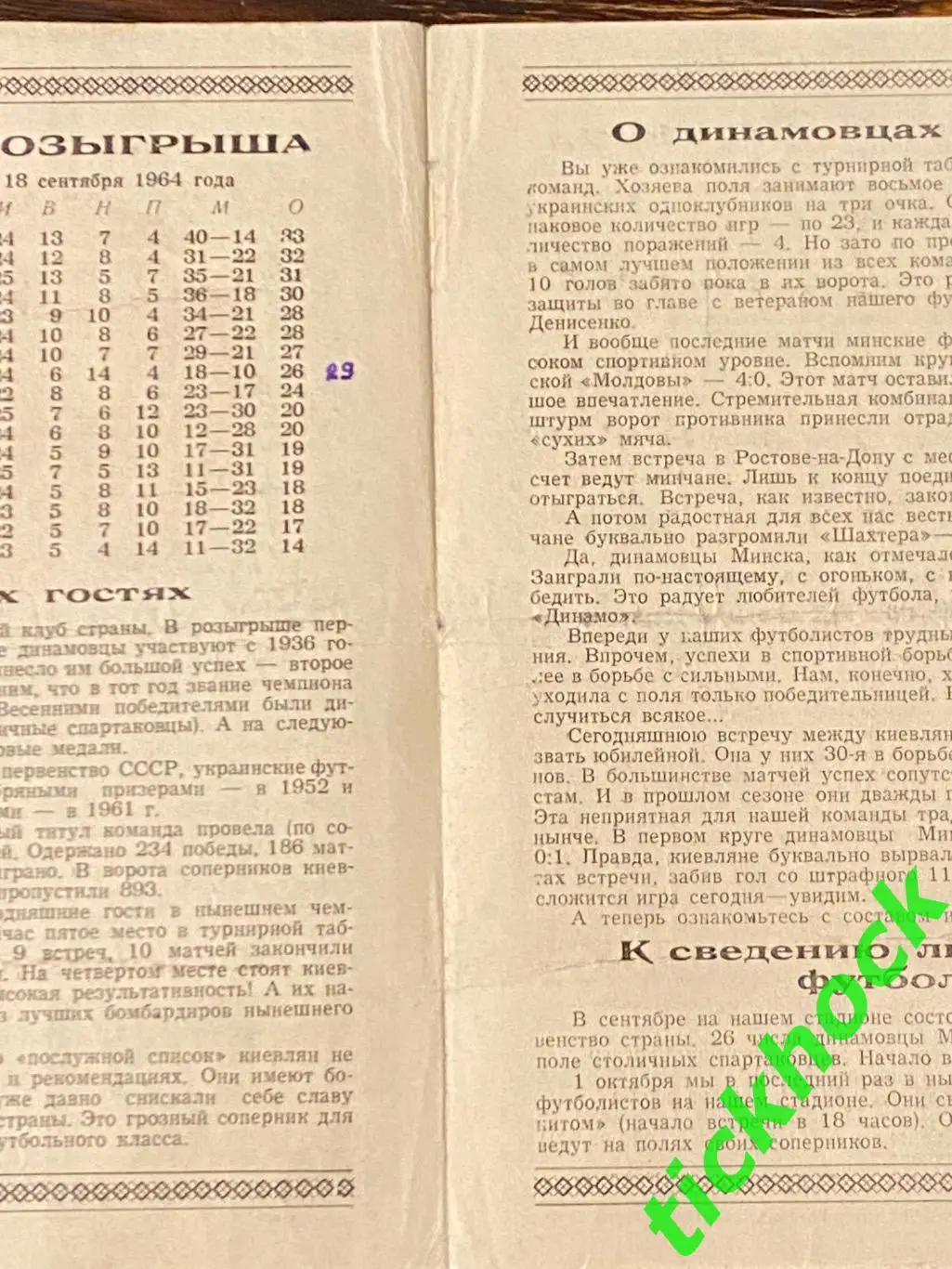 Динамо Минск - Динамо Киев 21.09.1964 Чемпионат СССР 2