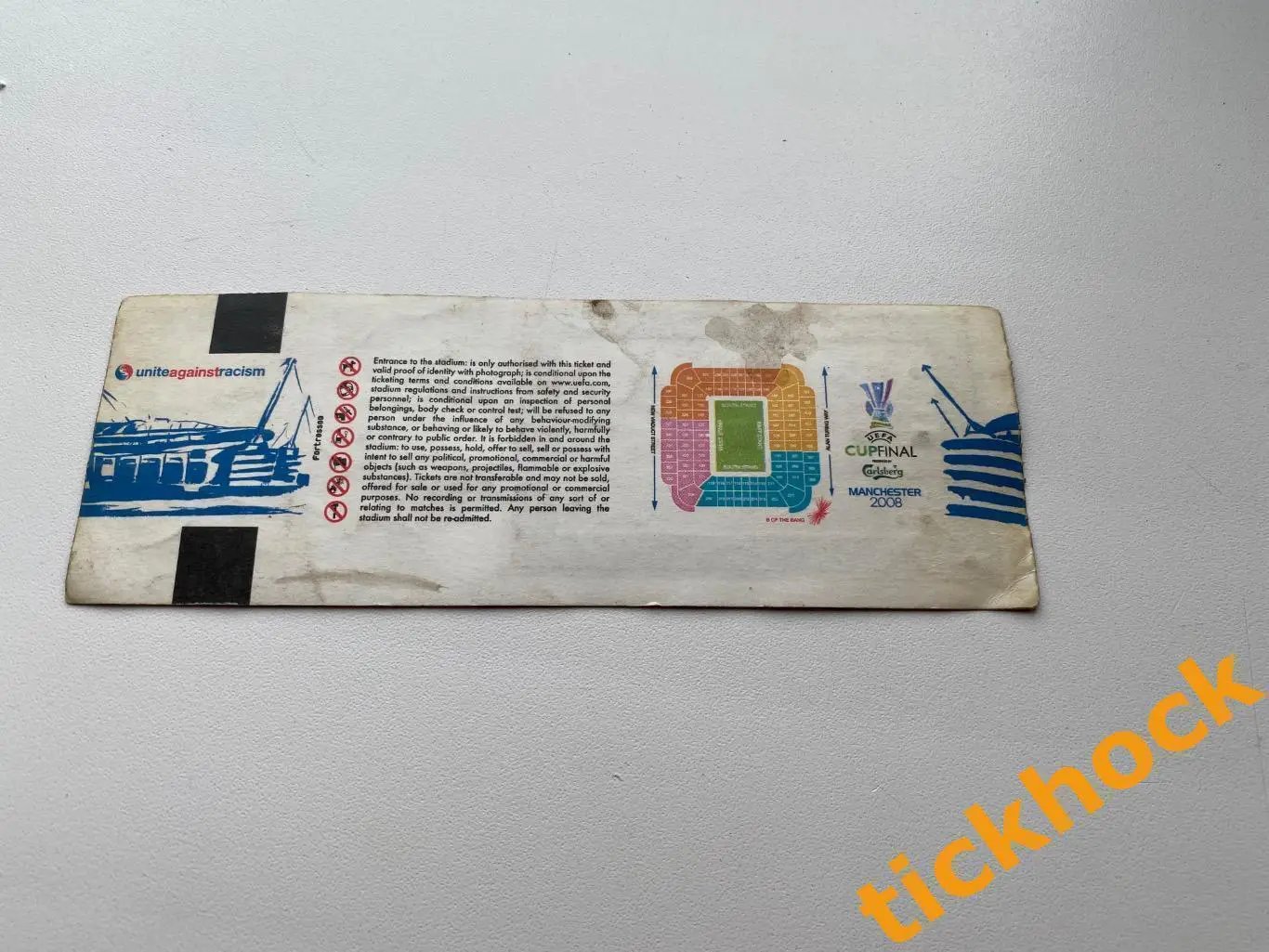 Кубок УЕФА 2008 г.Манчестер. ФИНАЛ. Зенит- Глазго Рейнджерс- билет__ -SY 1