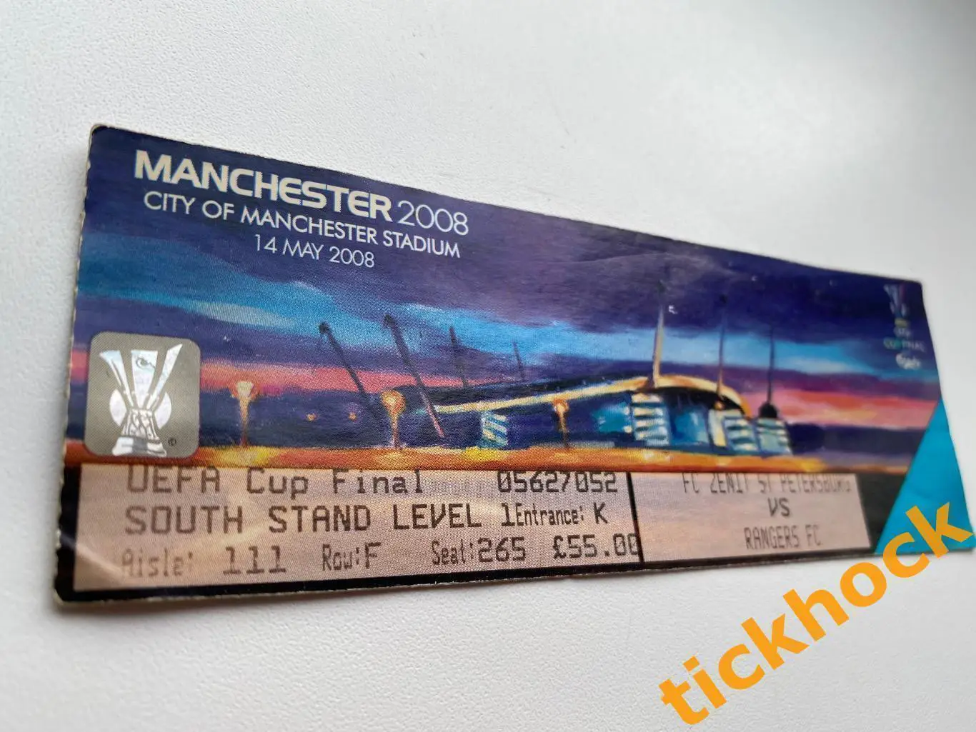 Кубок УЕФА 2008 г.Манчестер. ФИНАЛ. Зенит- Глазго Рейнджерс- билет__ -SY