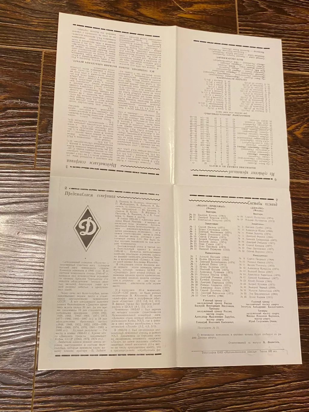 Молот -Прикамье Пермь -- Динамо Москва - чемпионат России РХЛ 19.03.1998 --SY 1