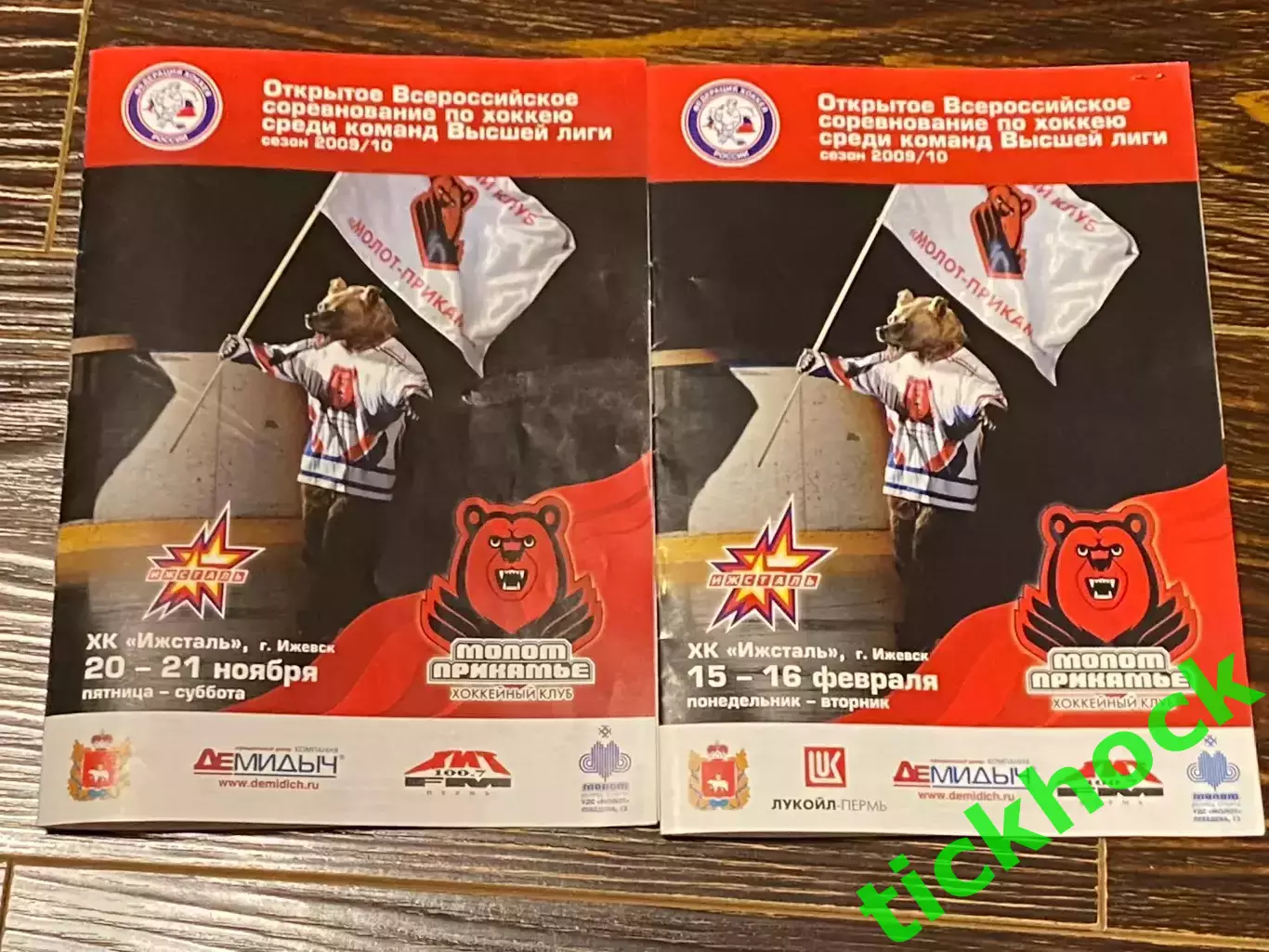 Две Молот -Прикамье Пермь - Ижсталь Ижевск высшая лига 2009/2010 с билетом -SY