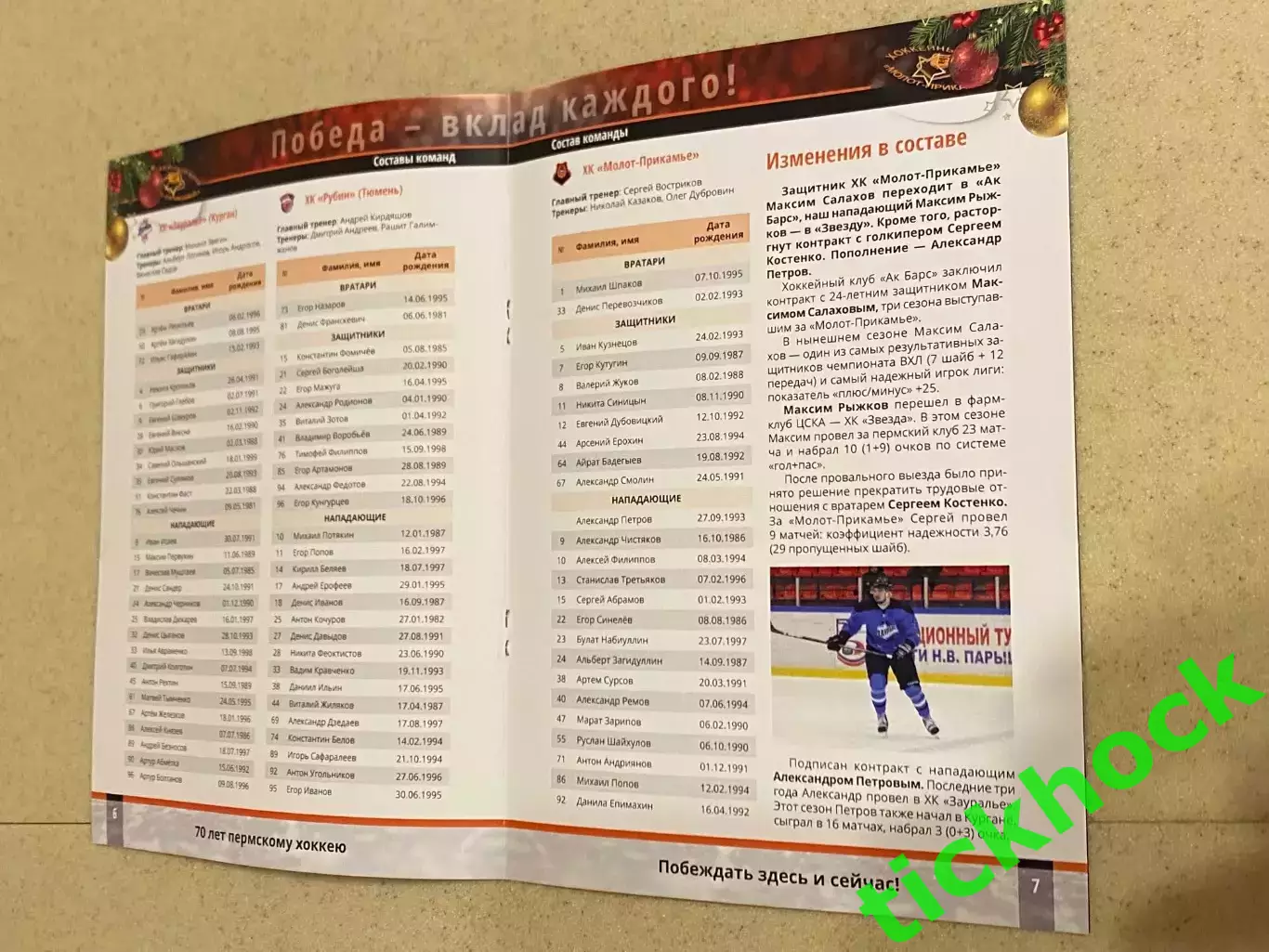 Молот - Прикамье Пермь -- Зауралье, Рубин Тюмень январь 2018 - ВХЛ -SY 1