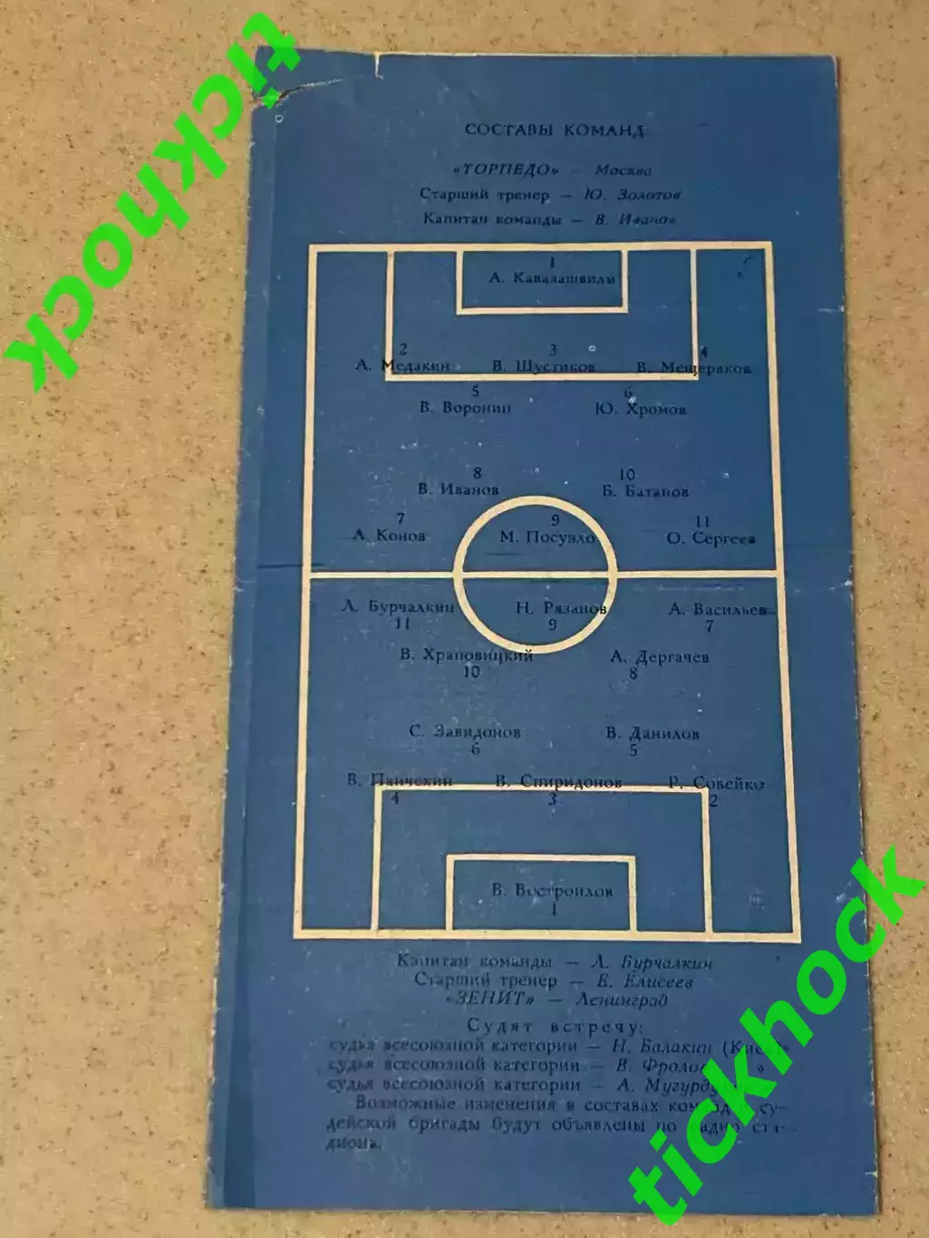 Торпедо Москва - Зенит Ленинград. 26.04.1963. Чемпионат СССР.--SY 1
