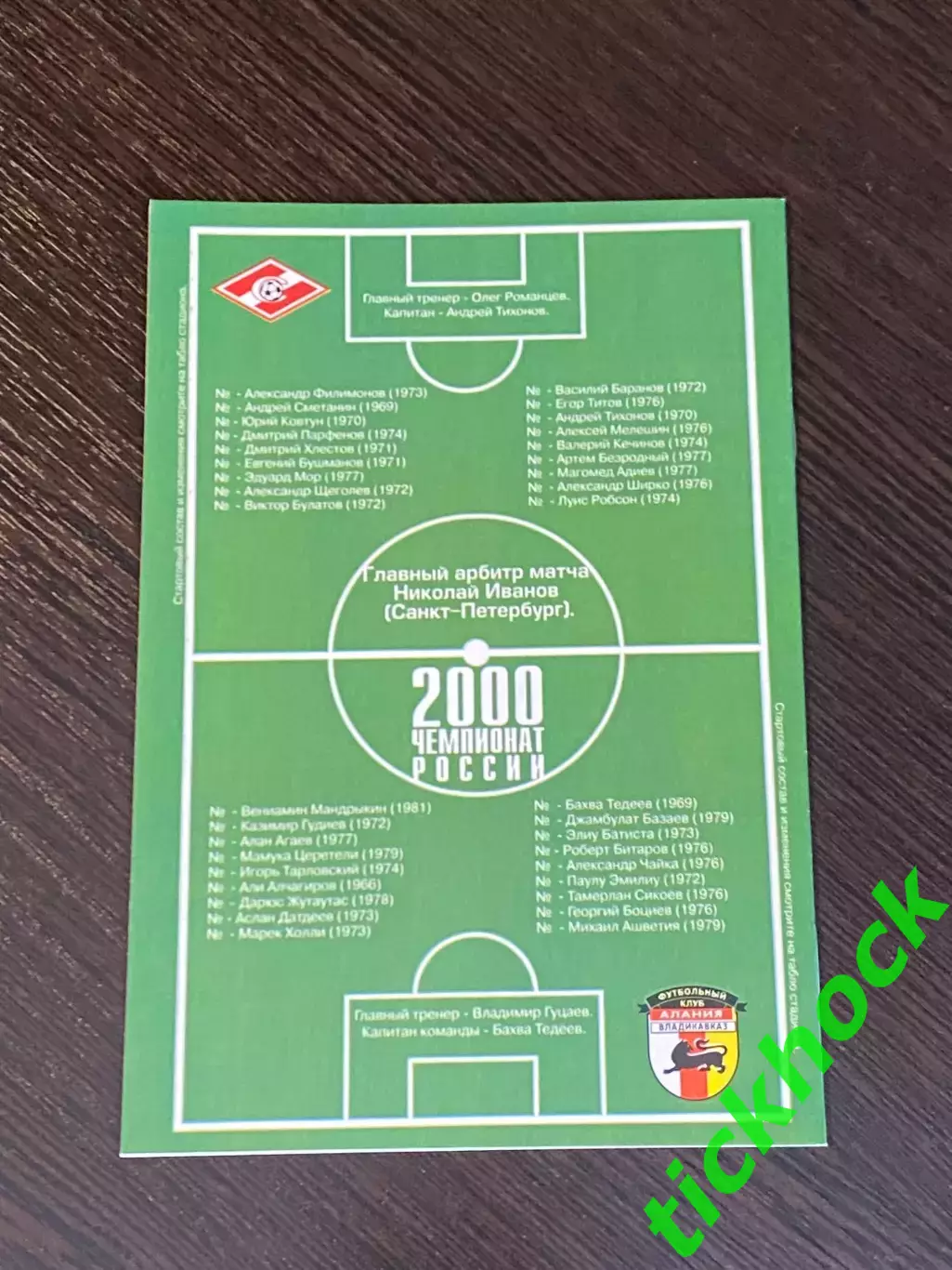 ФК Спартак Москва - ФК Алания Владикавказ 25.03.2000 ЧР -- SY 2