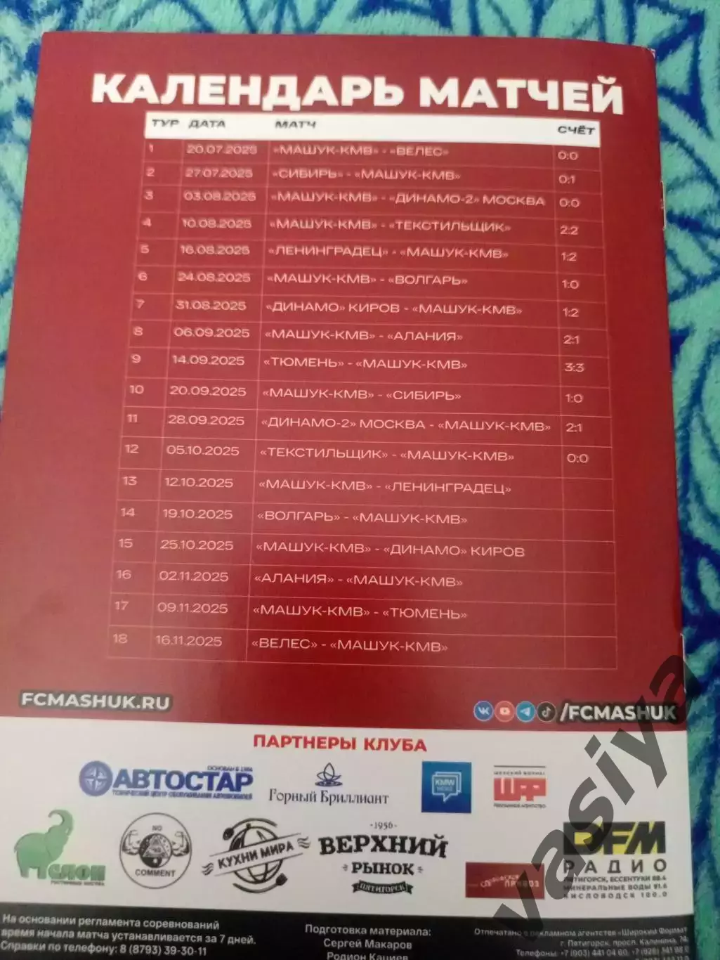 Машук КМВ -Ленинградец сезон 2025-26 1