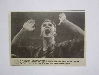 Вырезка. У Андрея Шевченко в коллекции уже есть один кубок чемпионов.