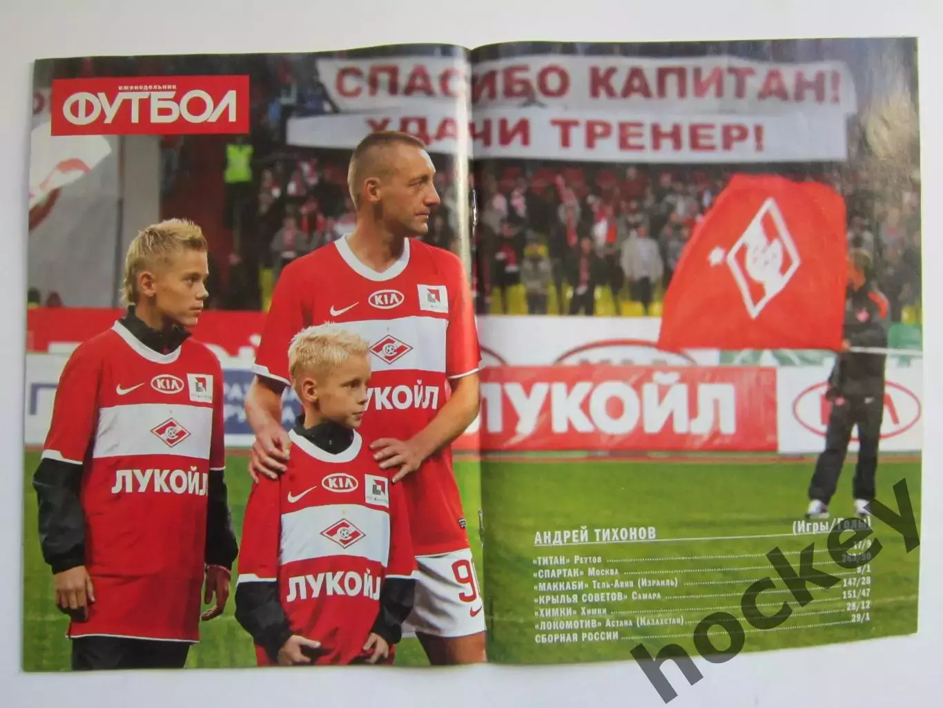 Постер. Андрей Тихонов. Спасибо, капитан! Удачи, тренер!