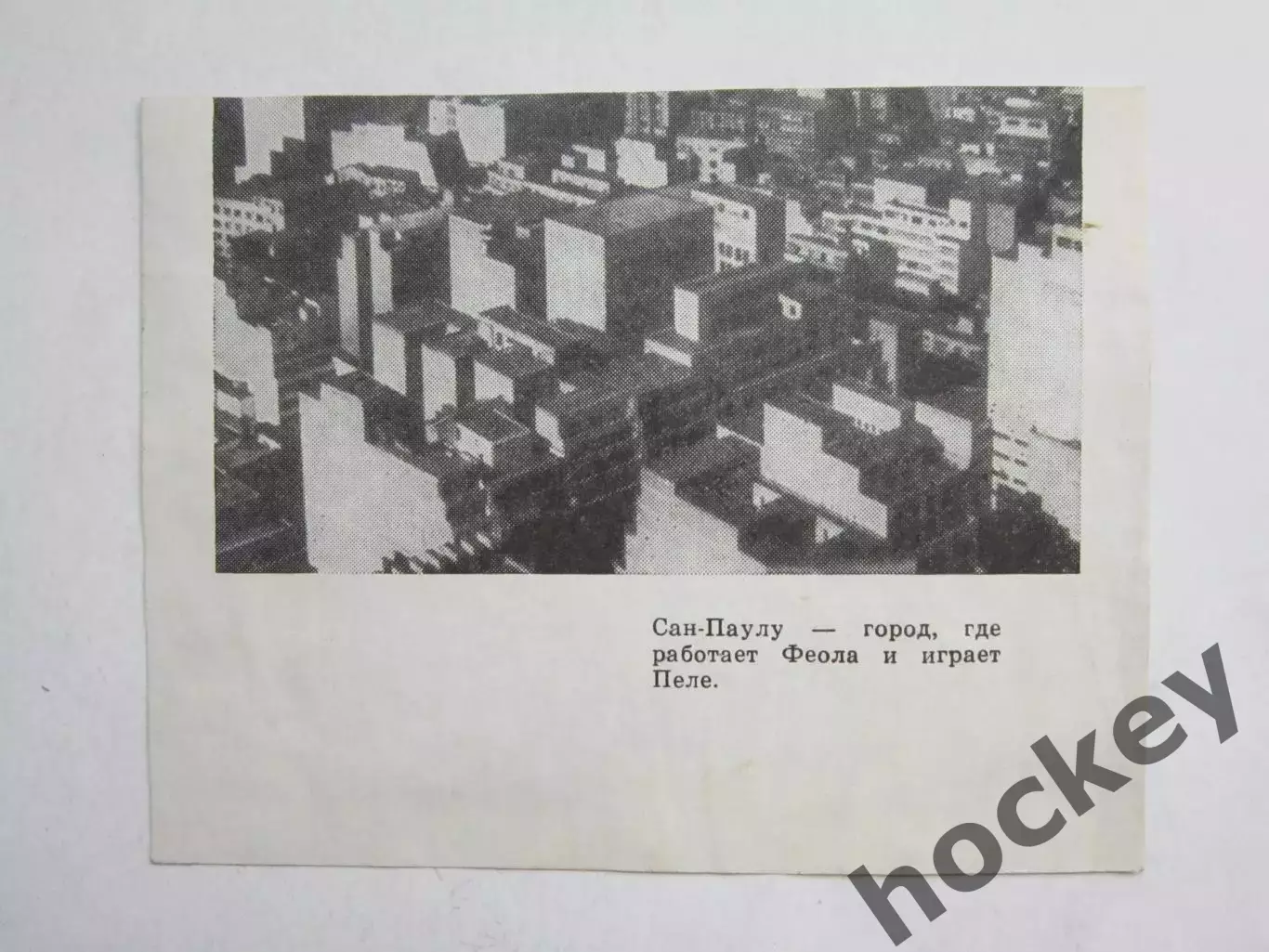 Вырезка. Футбол. Фото 692. Сан-Паулу - город, где работает Феола и играет Пеле