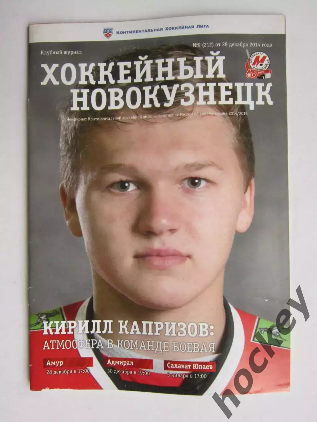 Металлург Нк - Амур, Адмирал, Салават Юлаев 28.12-5.01.2014. Постер К.Капризов