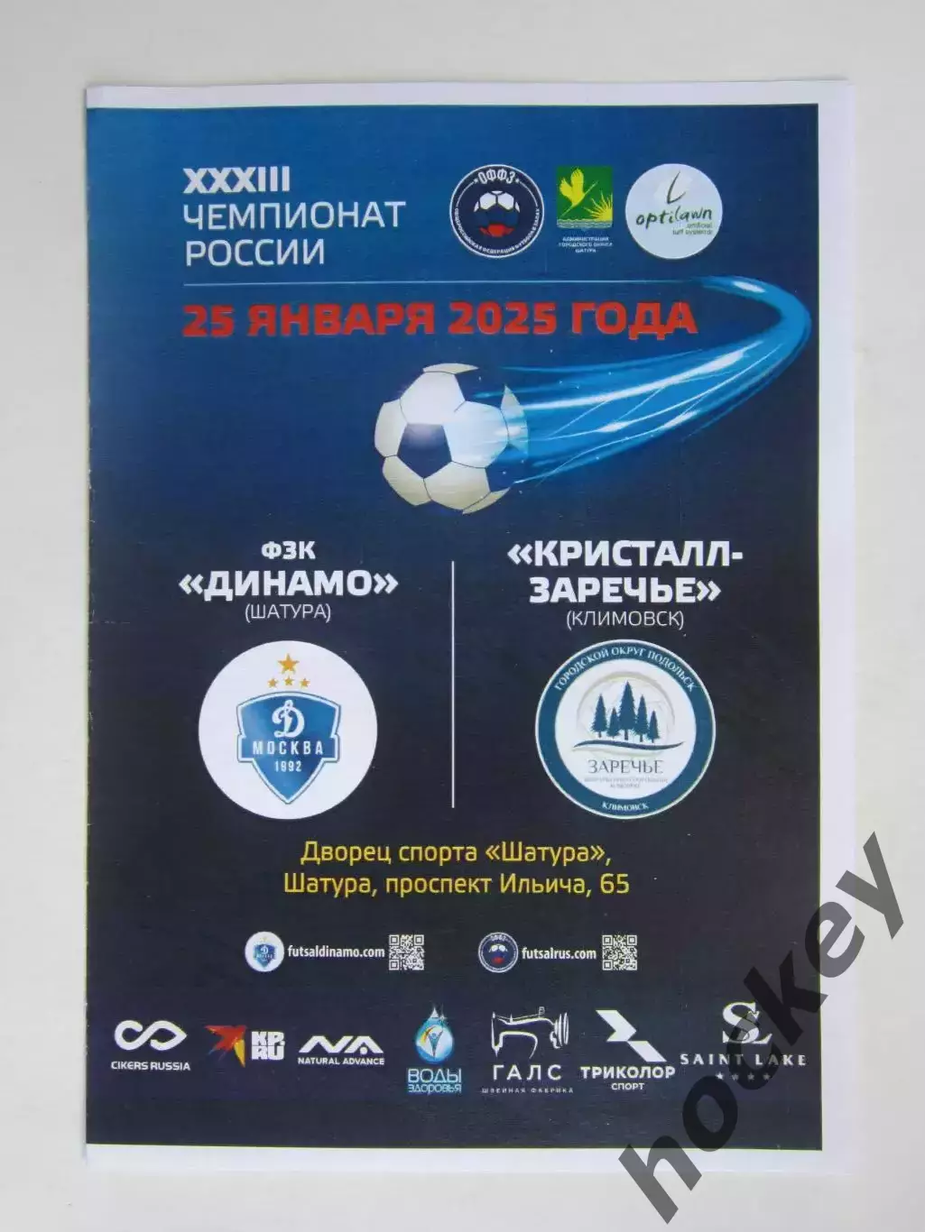 Динамо Шатура - Кристалл-Заречье Климовск 25.01.2025. Футзал. Чемпионат России.