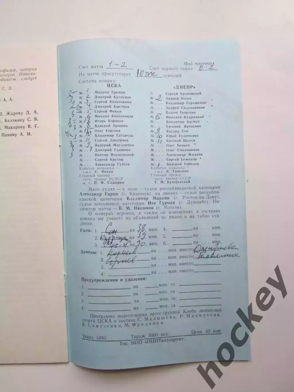 ЦСКА Москва - Днепр Днепропетровск 14.09.1990 2