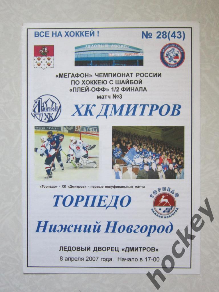 ХК Дмитров - Торпедо Нижний Новгород 8.04.2007