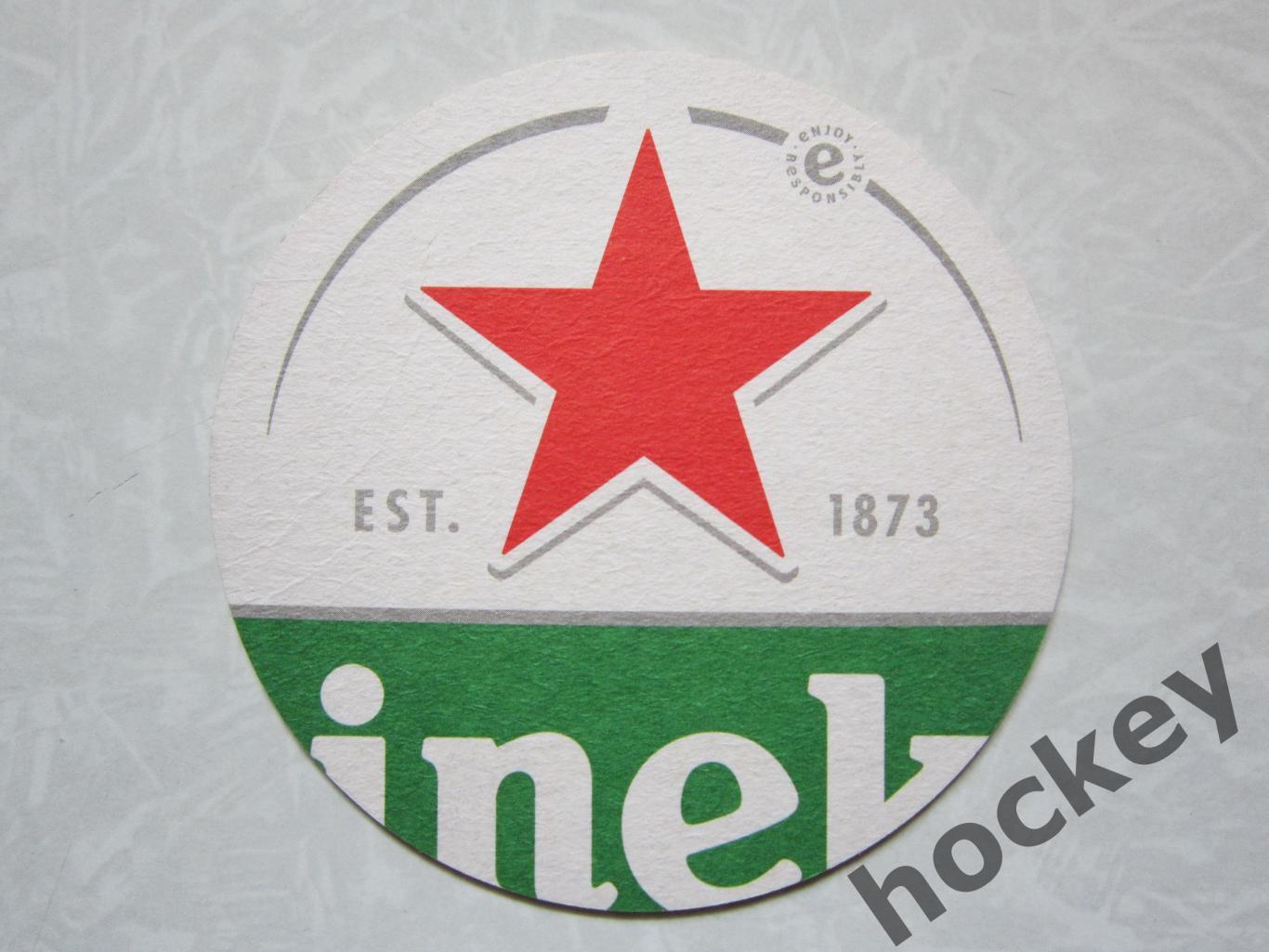 Бирдекель Heineken (подставка под пивной стакан/бокал). Двусторонний.