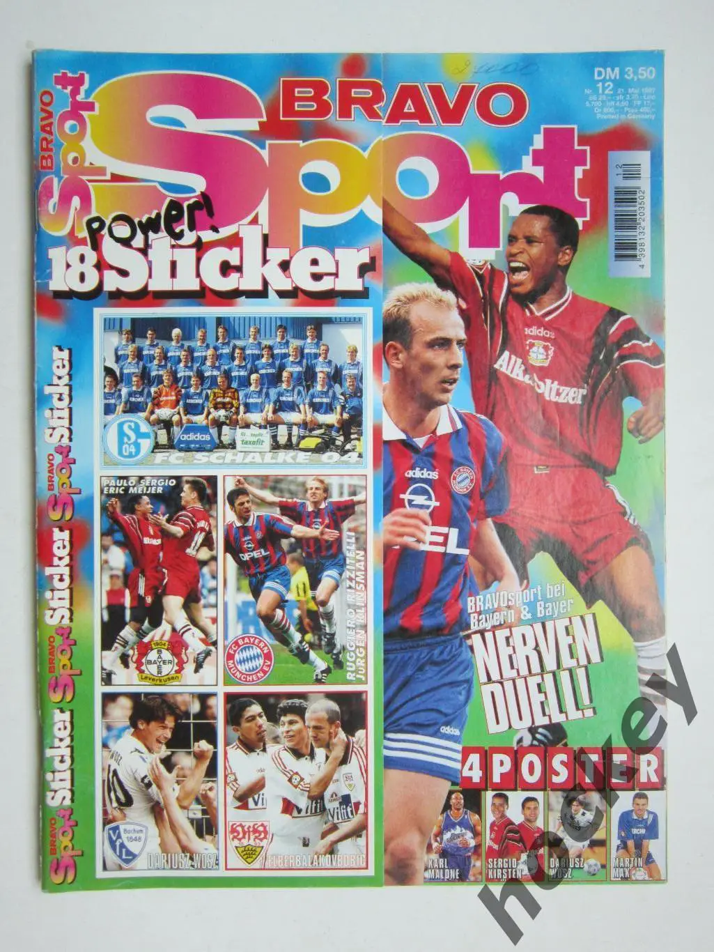 Bravo Sport. 1997 год (май). 4 больших постера, 18 наклеек