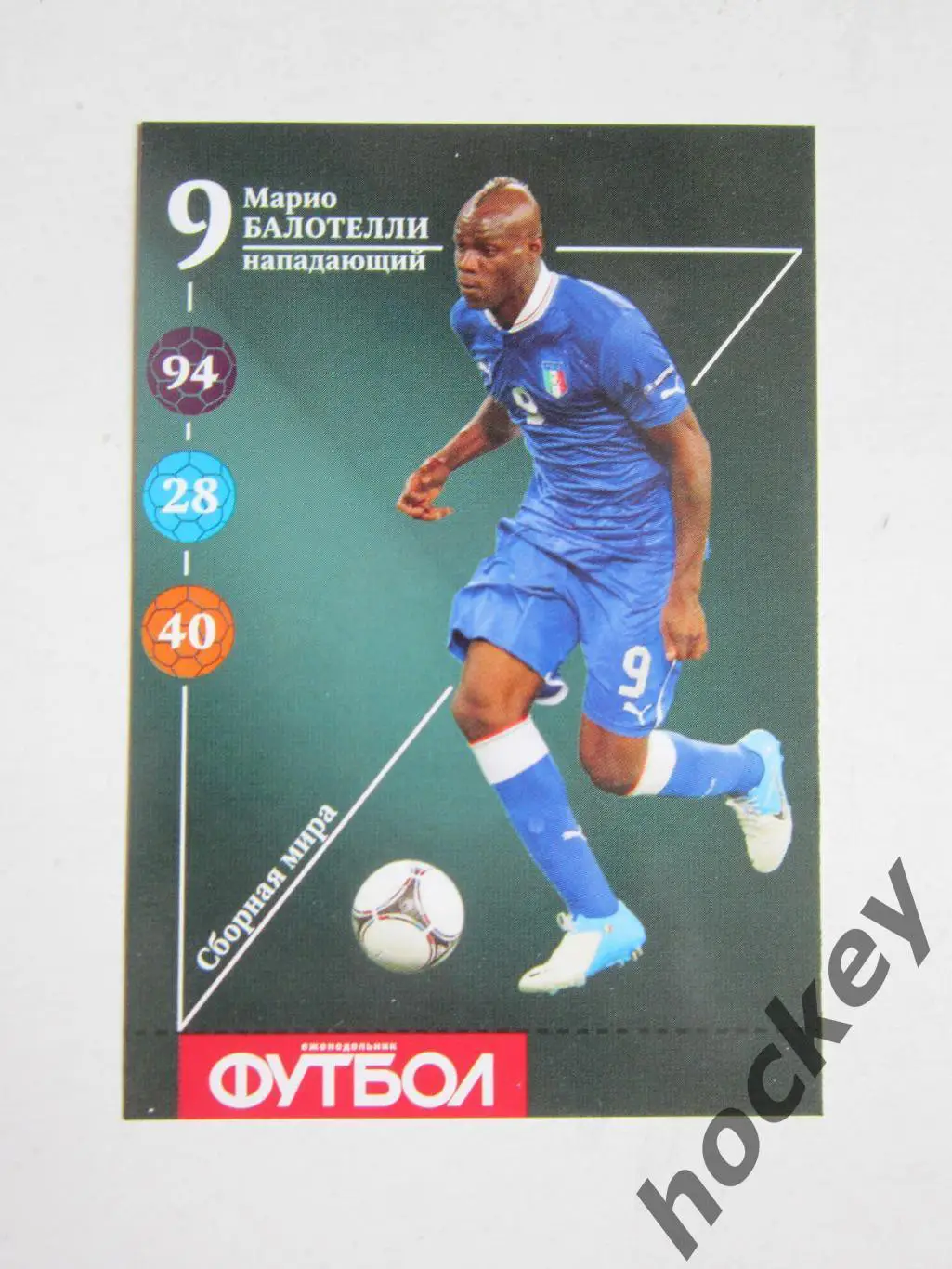 Марио Балотелли (сборная мира). Карточка Еженедельник Футбол