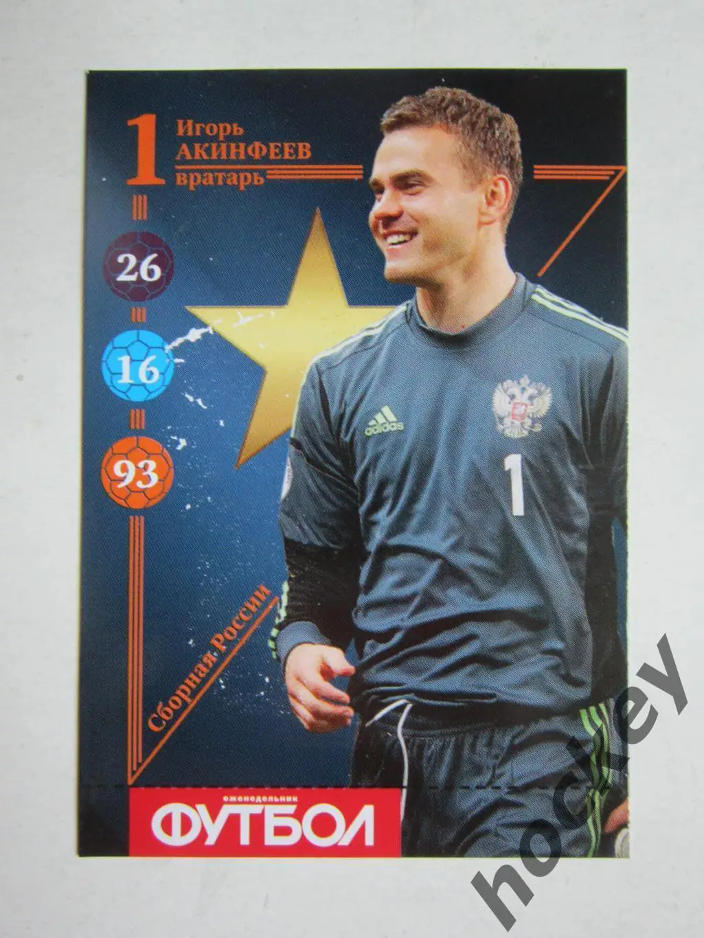 Игорь Акинфеев (сборная России). Карточка Еженедельник Футбол