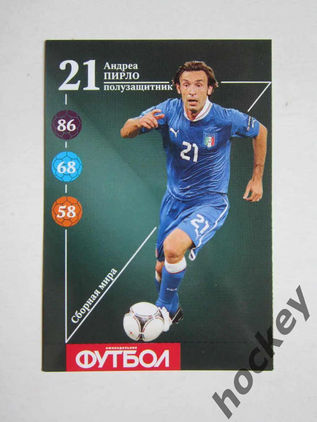 Андреа Пирло (сборная мира). Карточка Еженедельник Футбол