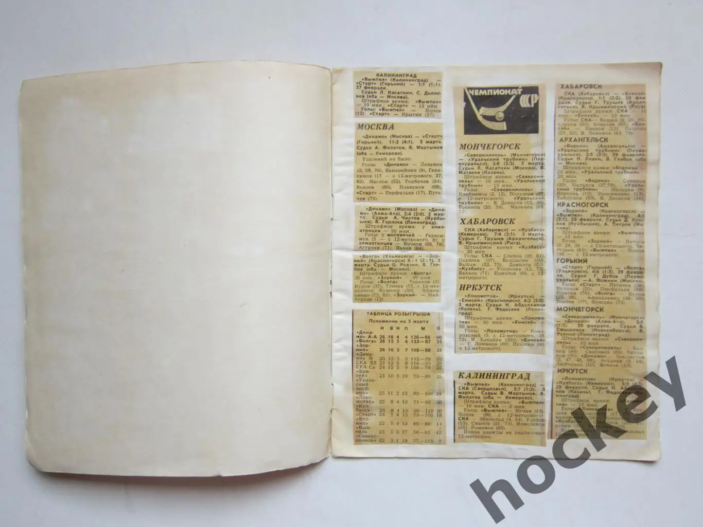 Чемпионат СССР 75/76 (бенди). Тетрадь с вырезками из газет. Статистика, таблицы 1