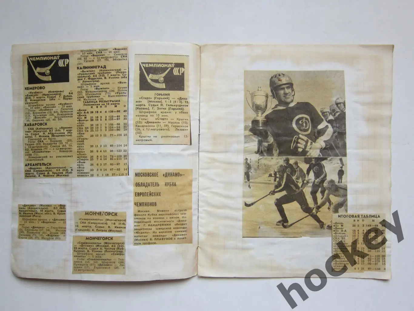 Чемпионат СССР 75/76 (бенди). Тетрадь с вырезками из газет. Статистика, таблицы 2