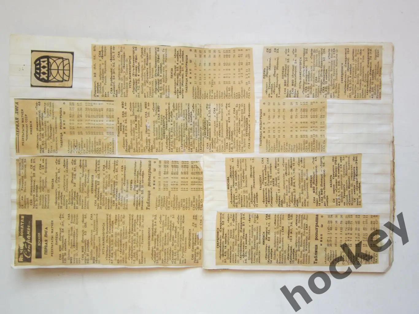 Чемпионат СССР-76/77 (хоккей, 1 лига). Тетрадь с вырезками из газет. 4