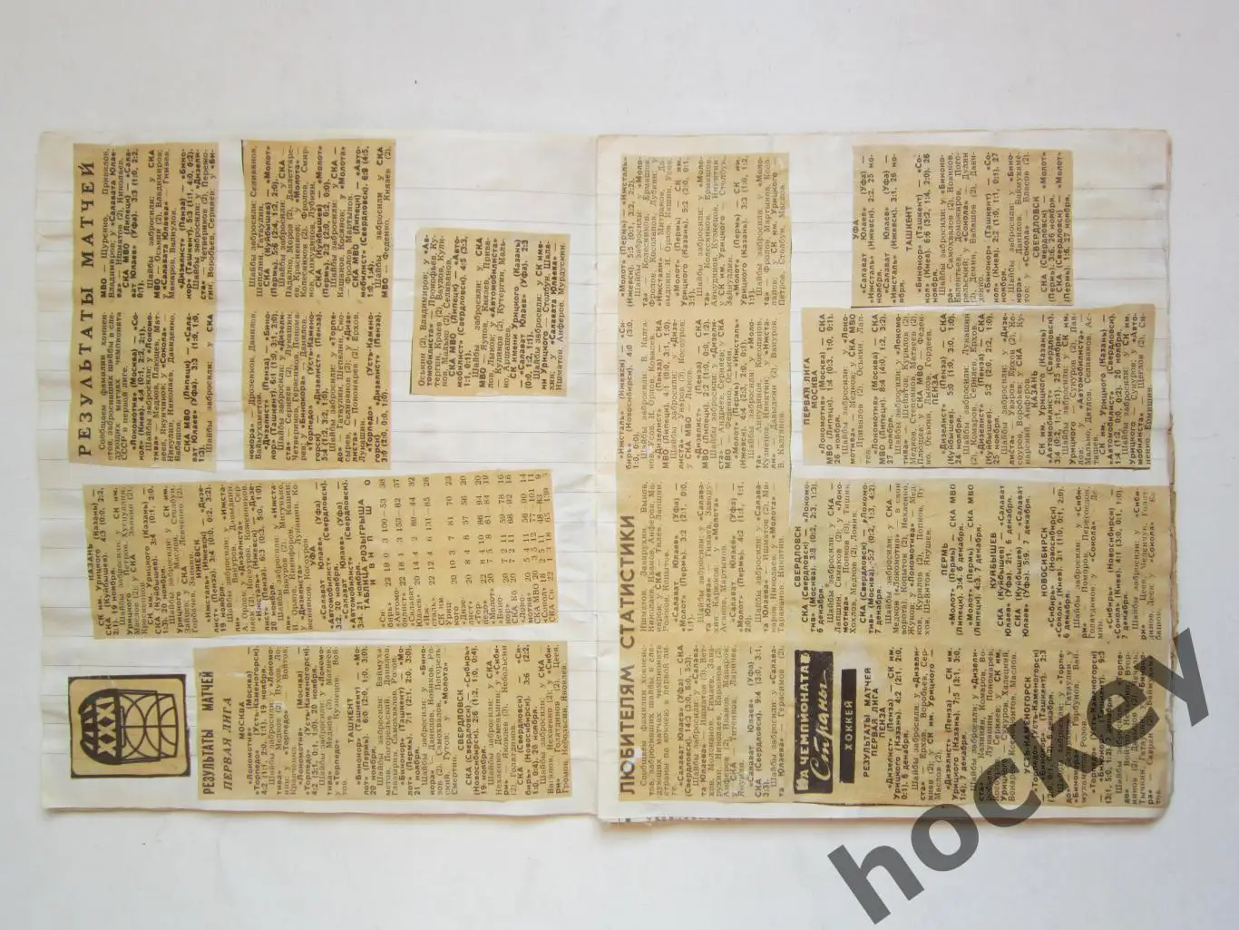 Чемпионат СССР-76/77 (хоккей, 1 лига). Тетрадь с вырезками из газет. 5