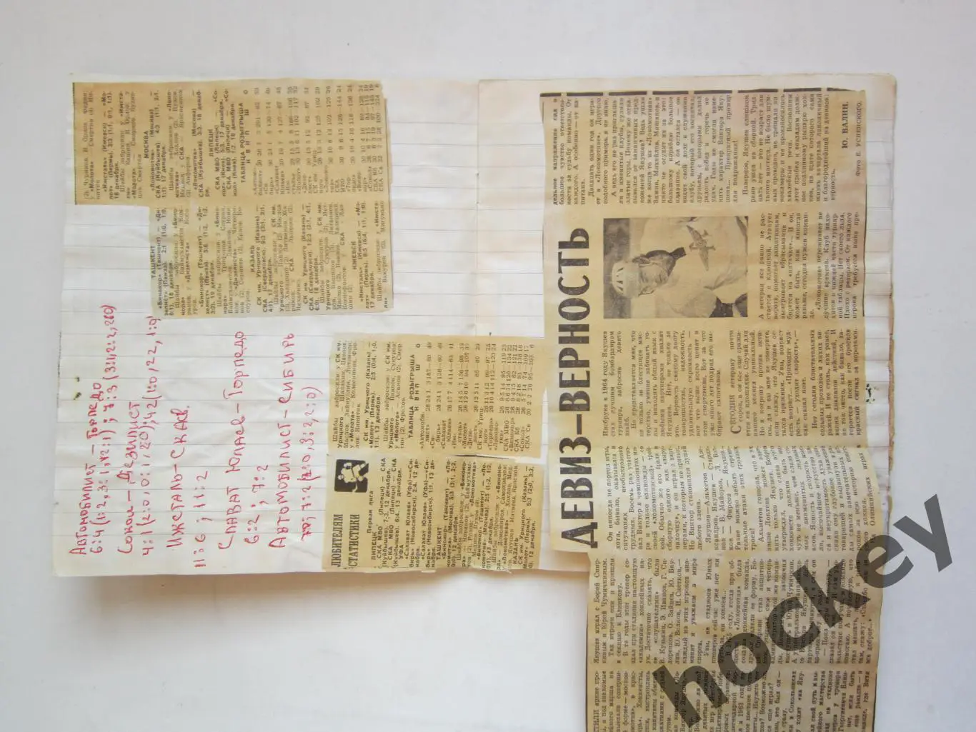 Чемпионат СССР-76/77 (хоккей, 1 лига). Тетрадь с вырезками из газет. 6