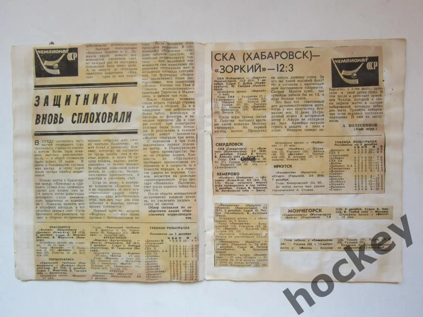 Чемпионат СССР-75/76 (хоккей с мячом). Тетрадь с вырезками из газет. 4