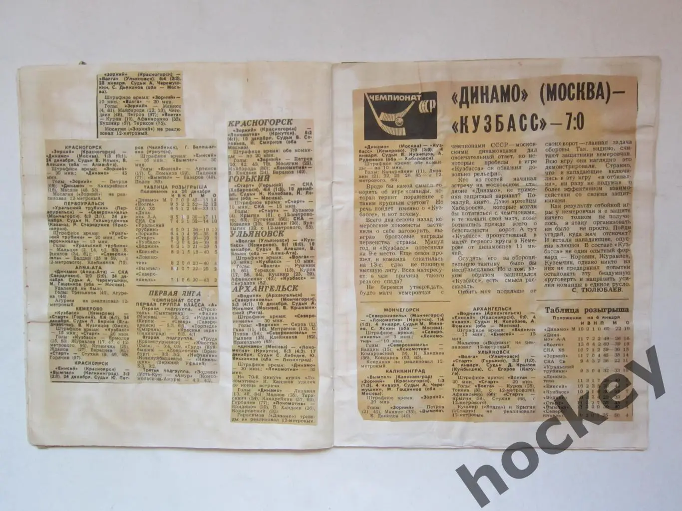 Чемпионат СССР-75/76 (хоккей с мячом). Тетрадь с вырезками из газет. 7