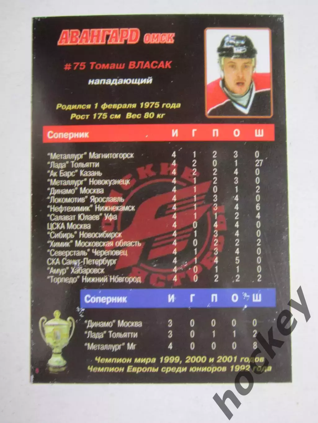 Томаш Власак - нападающий. Серия Авангард - чемпион России 2004 1