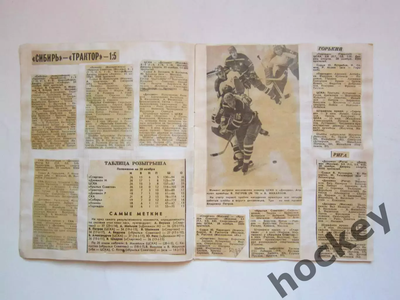 Чемпионат СССР-75/76 (хоккей).Тетрадь с вырезками из газет. Отчеты, статистика-2 4