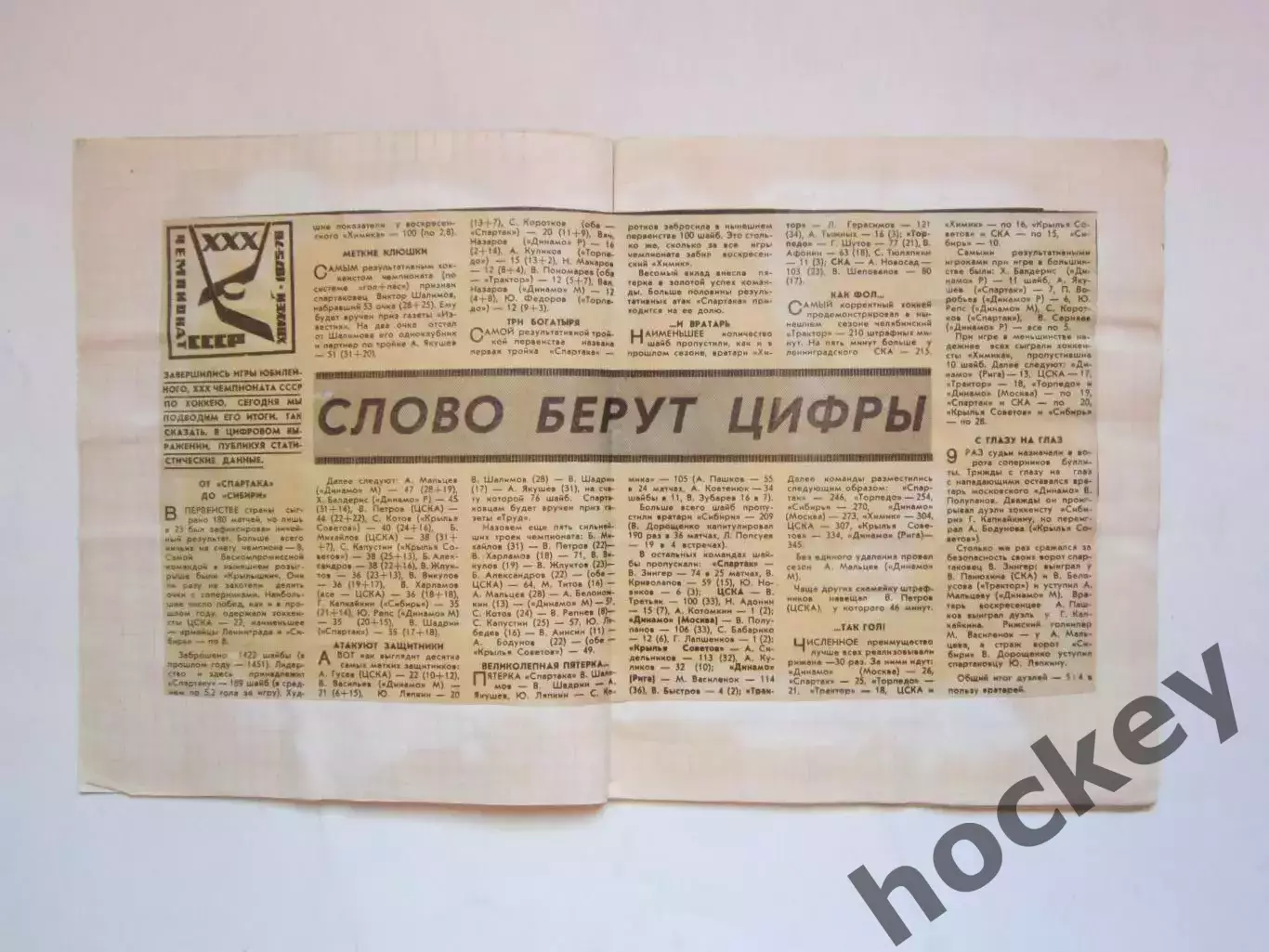 Чемпионат СССР-75/76 (хоккей). Тетрадь с вырезками. Фото, таблица, статистика. 2