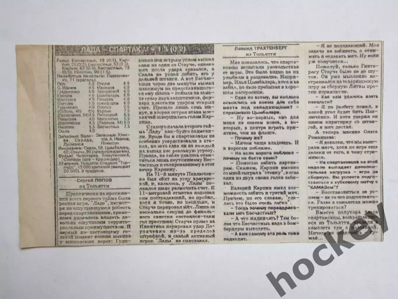 Футбол. Лада Тольятти - Спартак Москва - 1:5 (1994 год)