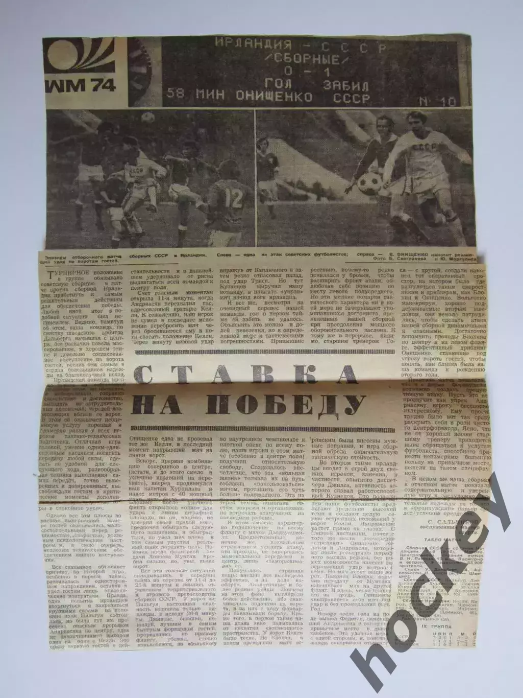 Вырезка. Футбол. СССР - Ирландия 1:0. Отчет о матче. 13.05.1973. Отборочный матч