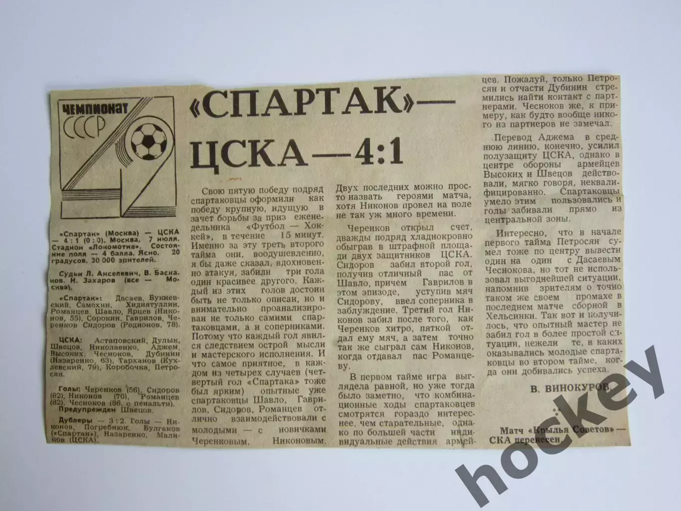 Вырезка. Футбол. Спартак - ЦСКА Москва - 4:1. Отчет о матче. 1979 год