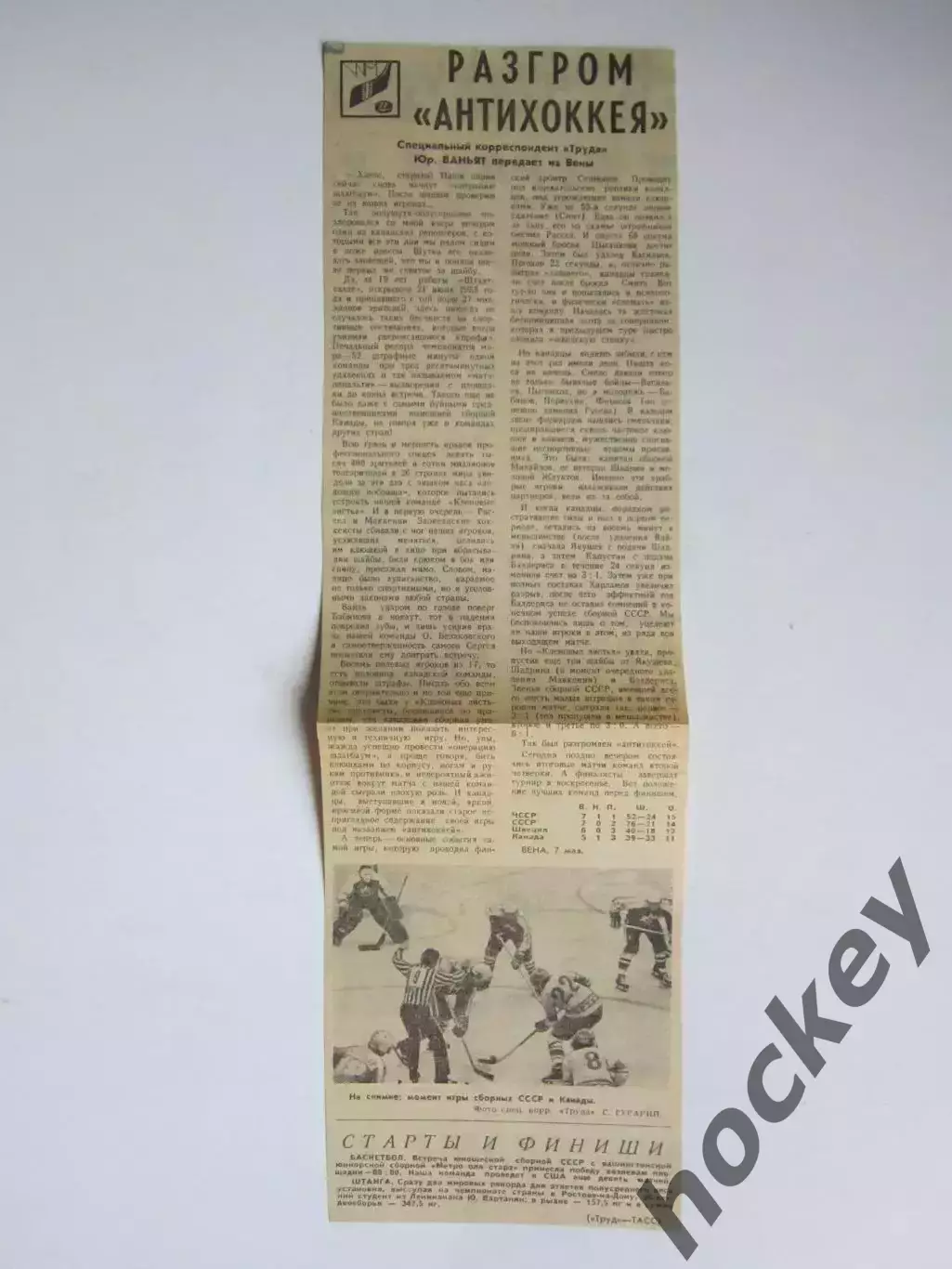 Вырезка+фото. Хоккей. Разгром антихоккея. Чемпионат мира (Вена)
