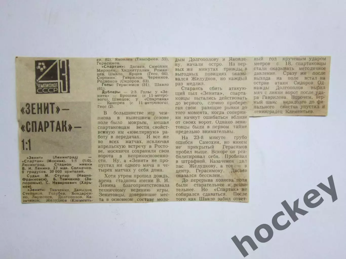 Вырезка. Футбол. Зенит - Спартак - 1:1. Отчет о матче. 27.05.1980