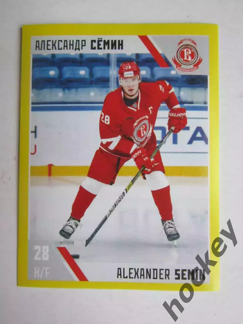 Наклейка PANINI. Серия КХЛ 2020-2021. Александр Семин Витязь. № 466