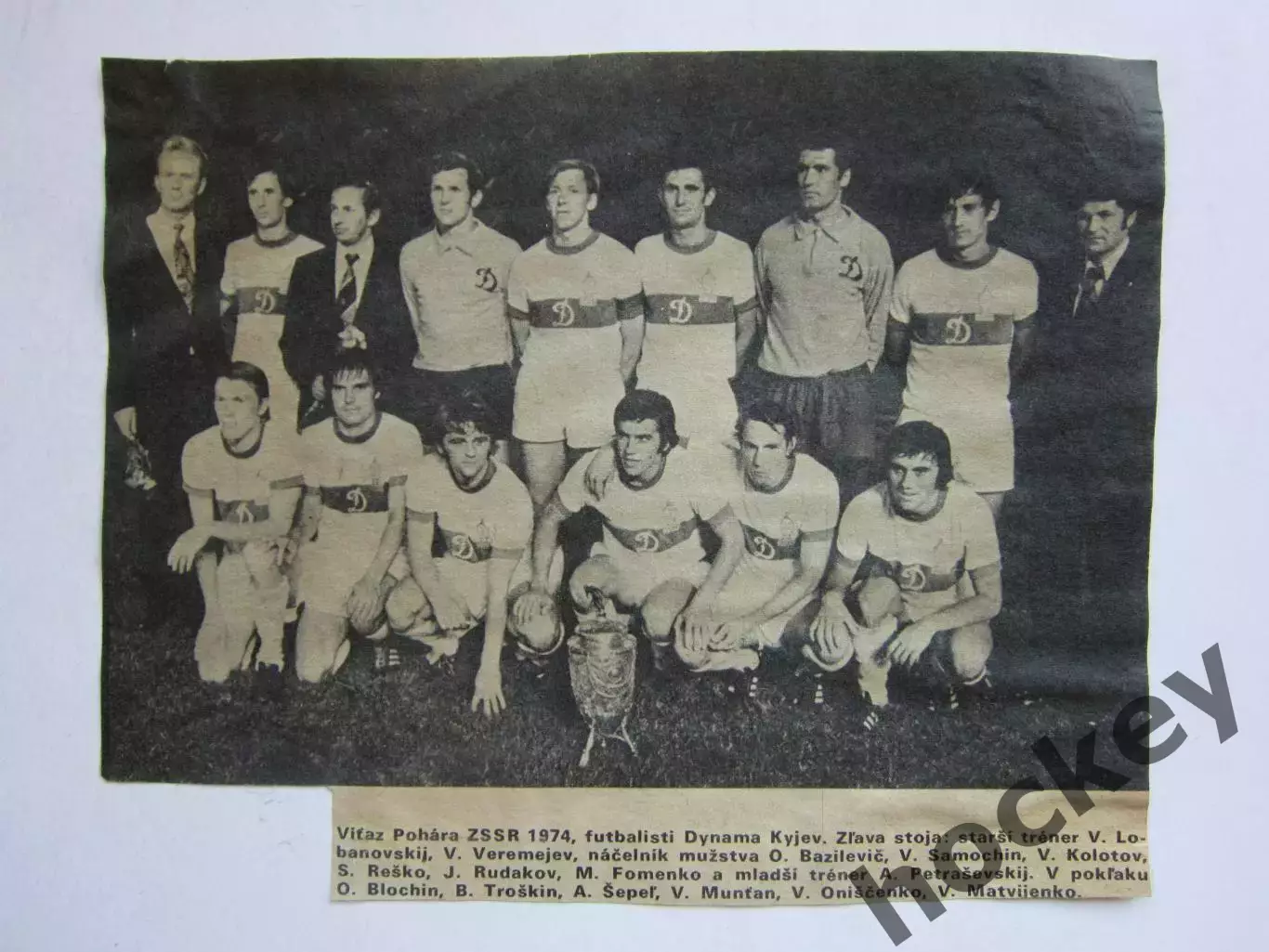 Вырезка. Футбол. Фото 231. Динамо (Киев). 1974 год