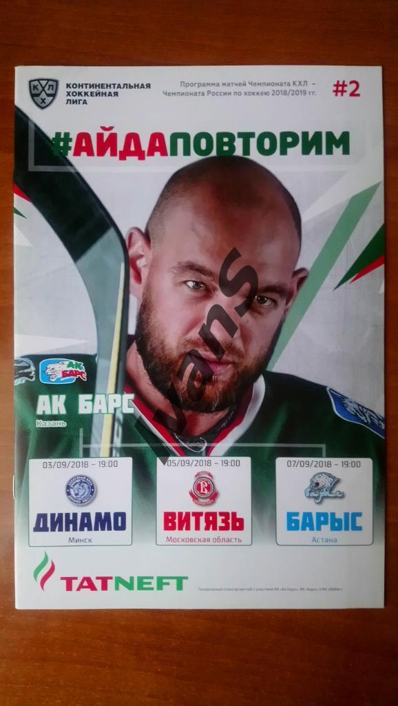 КХЛ 2018/2019 г.г. Ак Барс (Казань) - Динамо (Минск)/Витязь (МО)/Барыс (Астана).