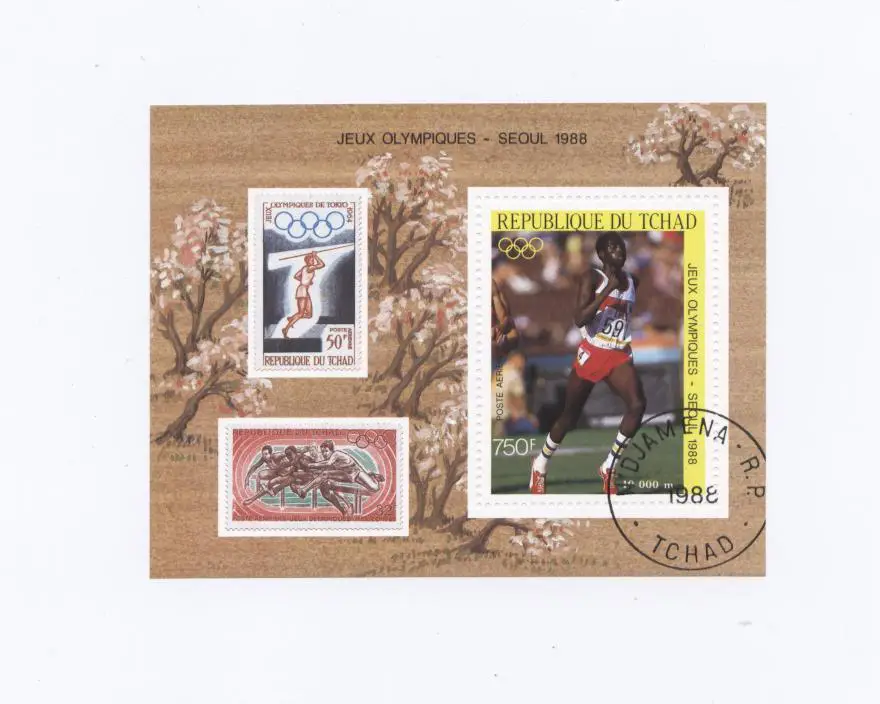 Блок ЧАД TCHAD олимпиада СЕУЛ 1988г