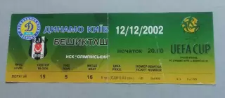 Динамо Киев Украина Бешикташ Стамбул Турция 2003