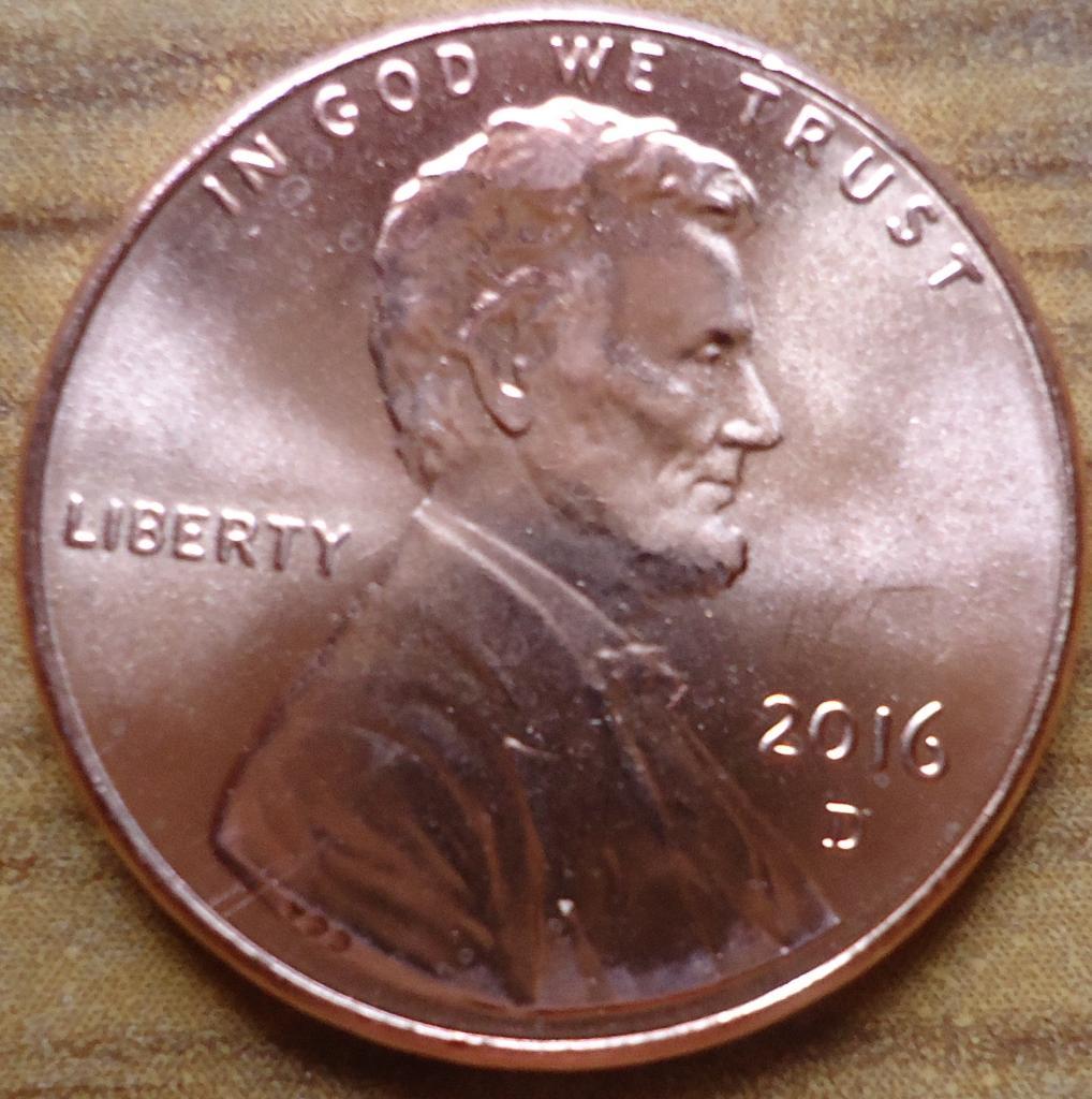 1 цент США 2016 UNC 1