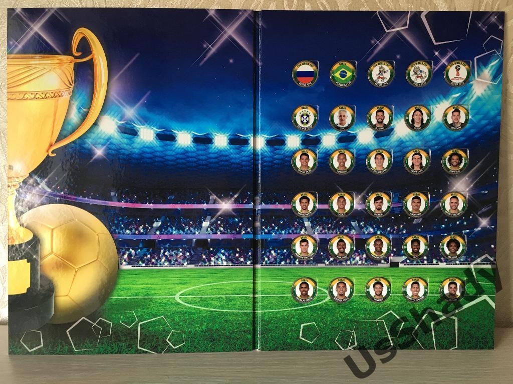 Подарочный набор монет Сборная Бразилии по футболу 2018 1