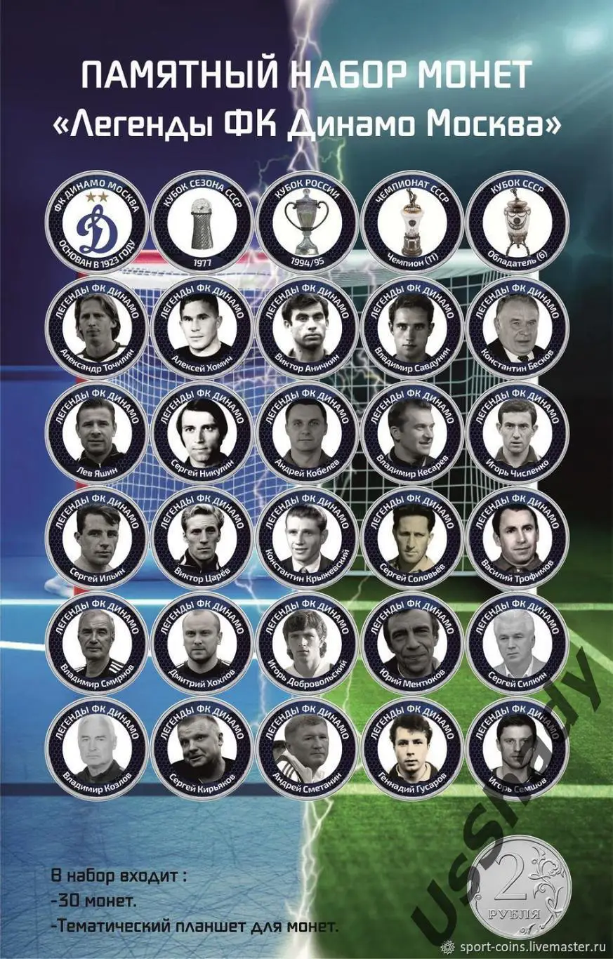 Памятный набор монет «Легенды ФК Динамо».