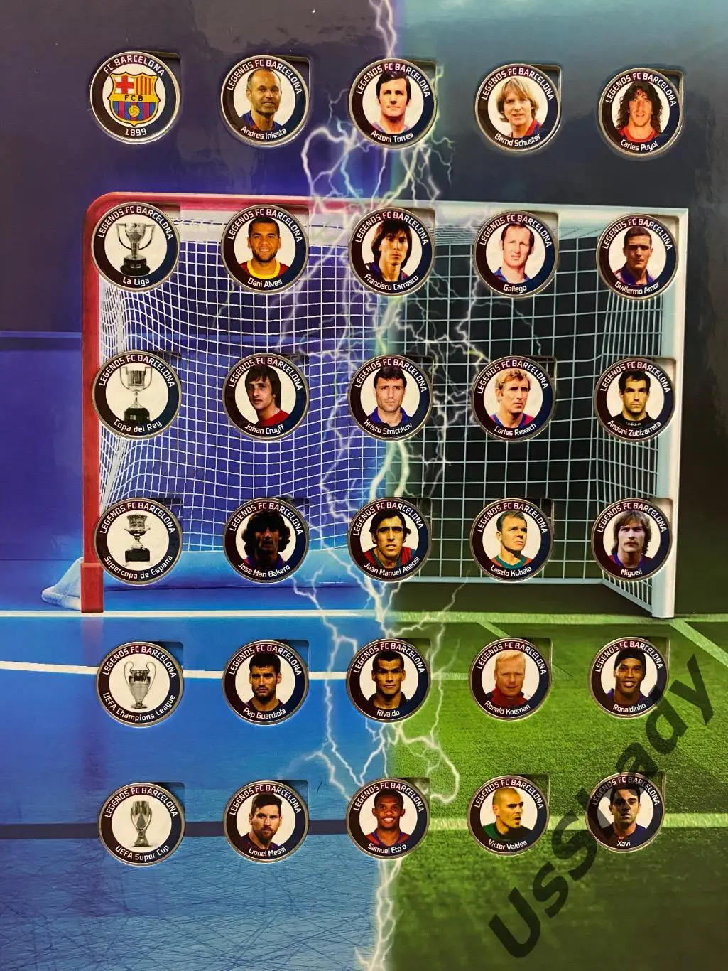 Памятный набор монет «Легенды ФК Барселона». 1