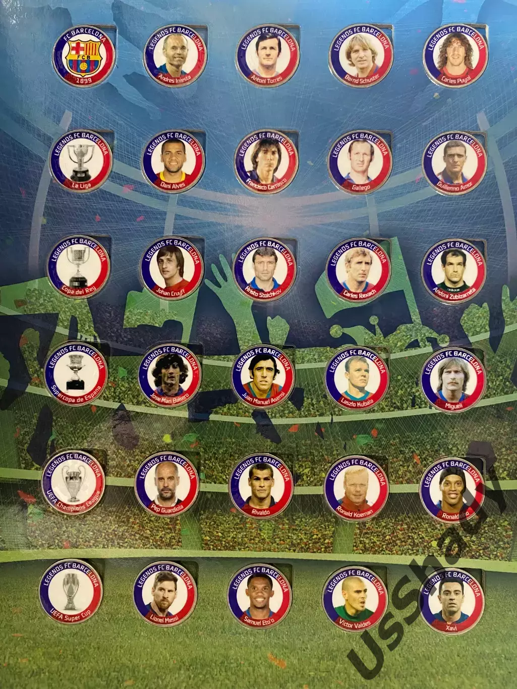 Памятный набор монет «Легенды ФК Барселона». 1