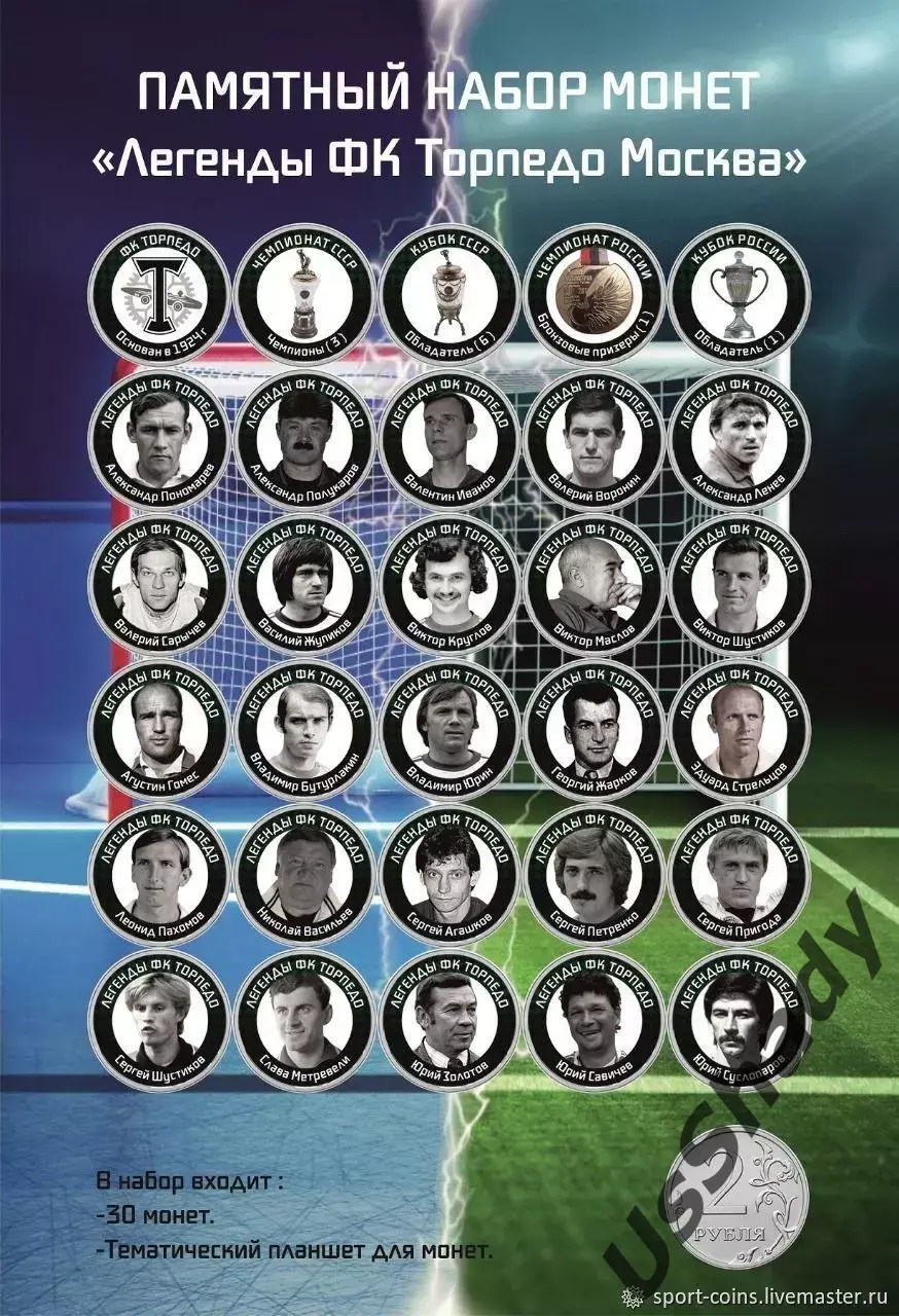 Памятный набор монет «Легенды ФК Торпедо».