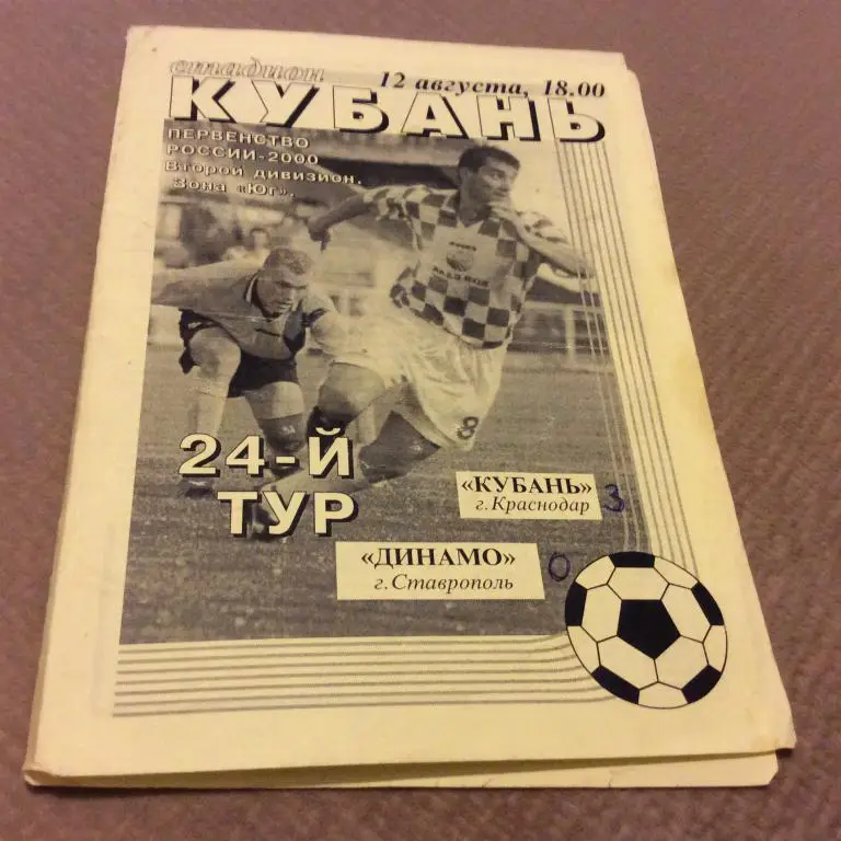 Кубань Краснодар - Динамо Ставрополь 12.08.2000