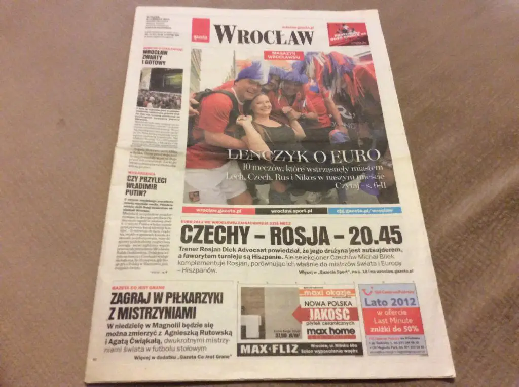 Россия -Чехия газета польского издания ЕВРО 2012